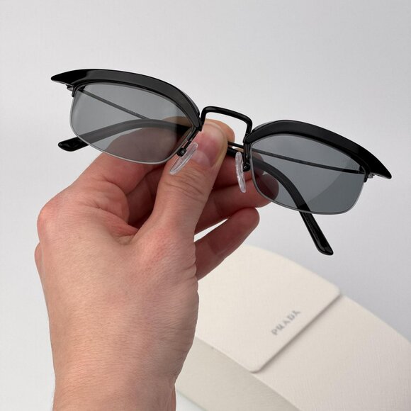 Prada PRB50S Rectangle Sunglasses – Black Frame Grey Lenses | Model 1AB3C2 main image 8